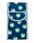Blue hearts hand block print Goggle/Specs case
