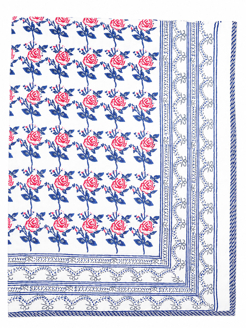 Rose garden hand block print dohar (Double)
