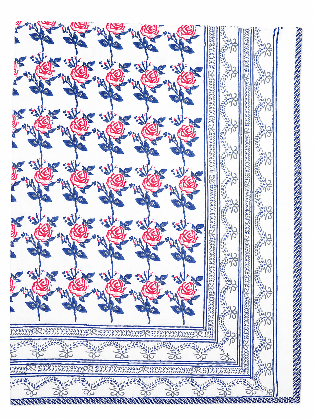 Rose garden hand block print dohar (Double)
