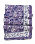 Purple floral hand block print dohar (Double)