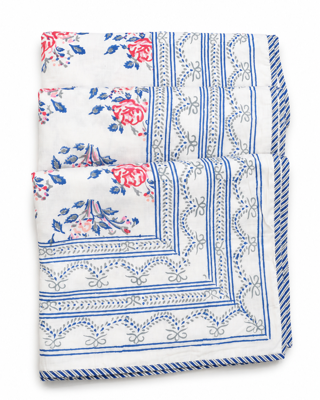 Rose garden hand block print dohar (Double)