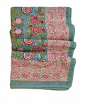 Green Floral Hand Block Print Dohar (Double)