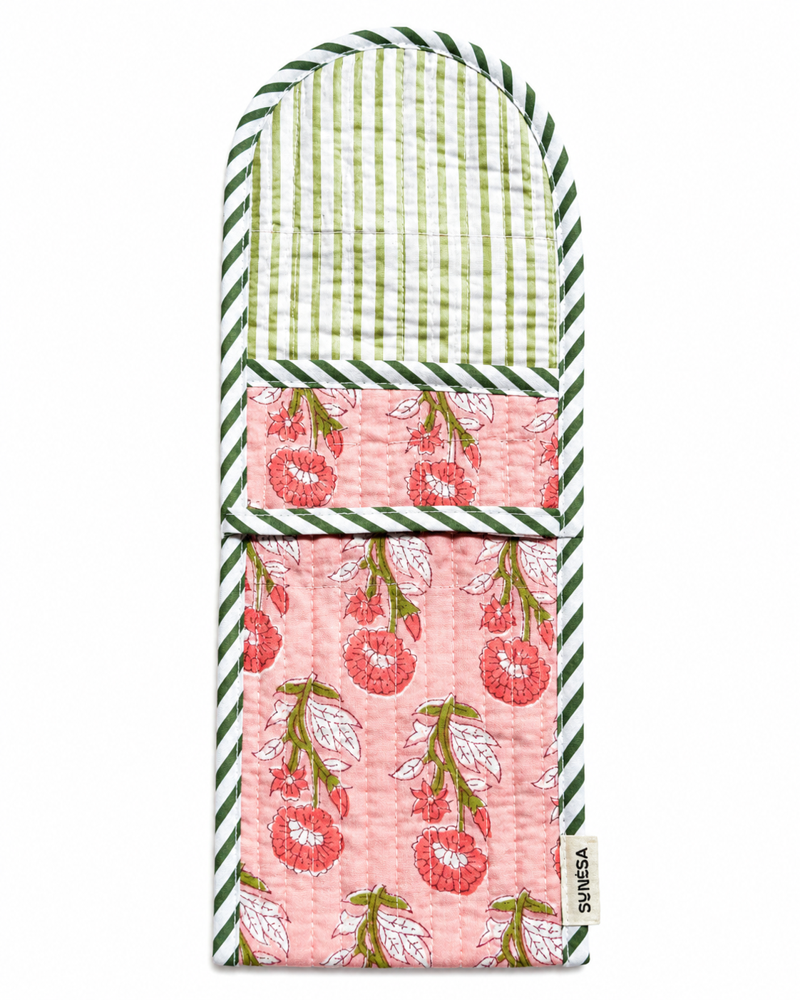 Peach blossom hand block print Goggle/Specs case
