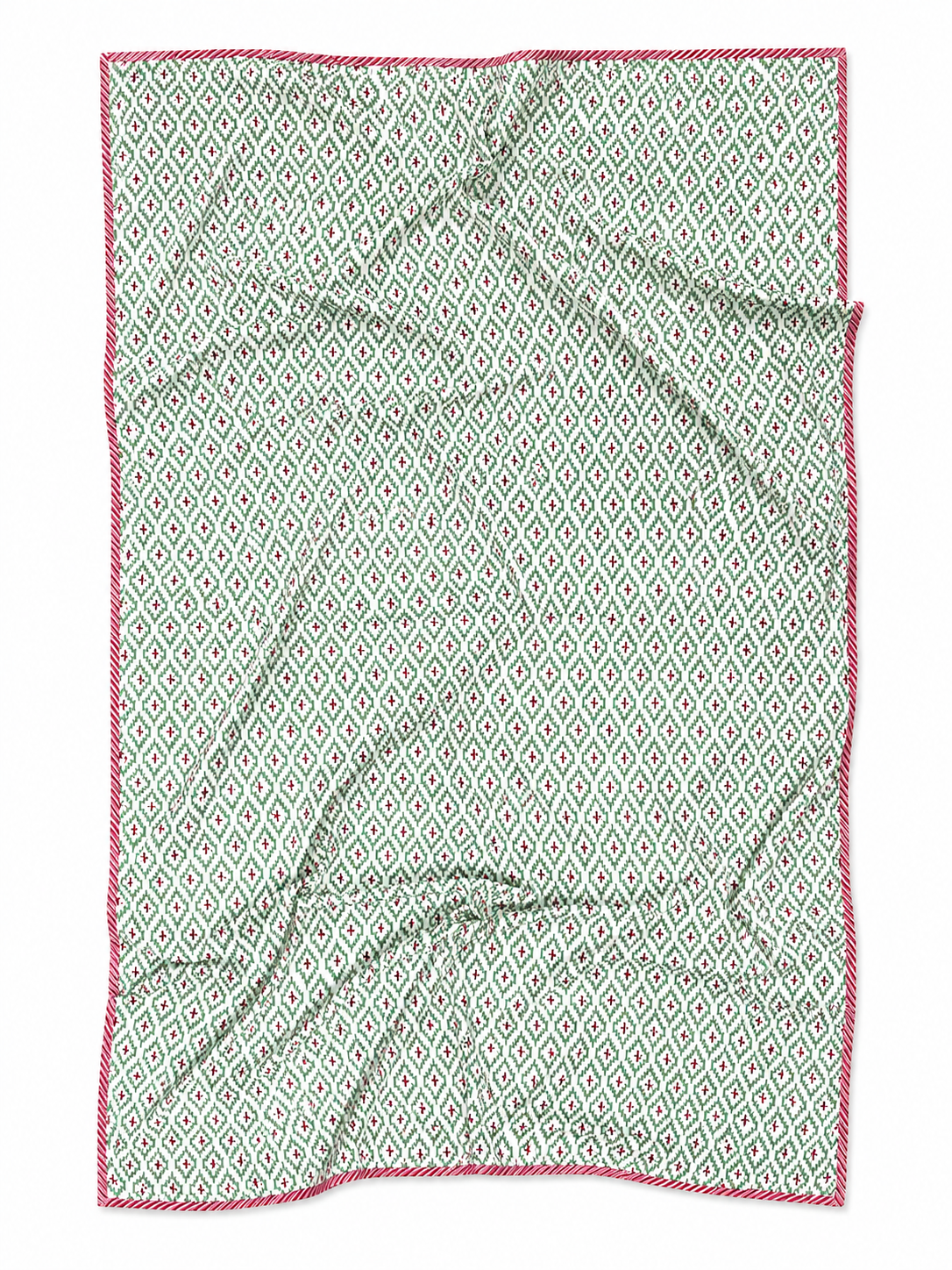 Pink & Green Tulip Hand Block Print Dohar (Single)