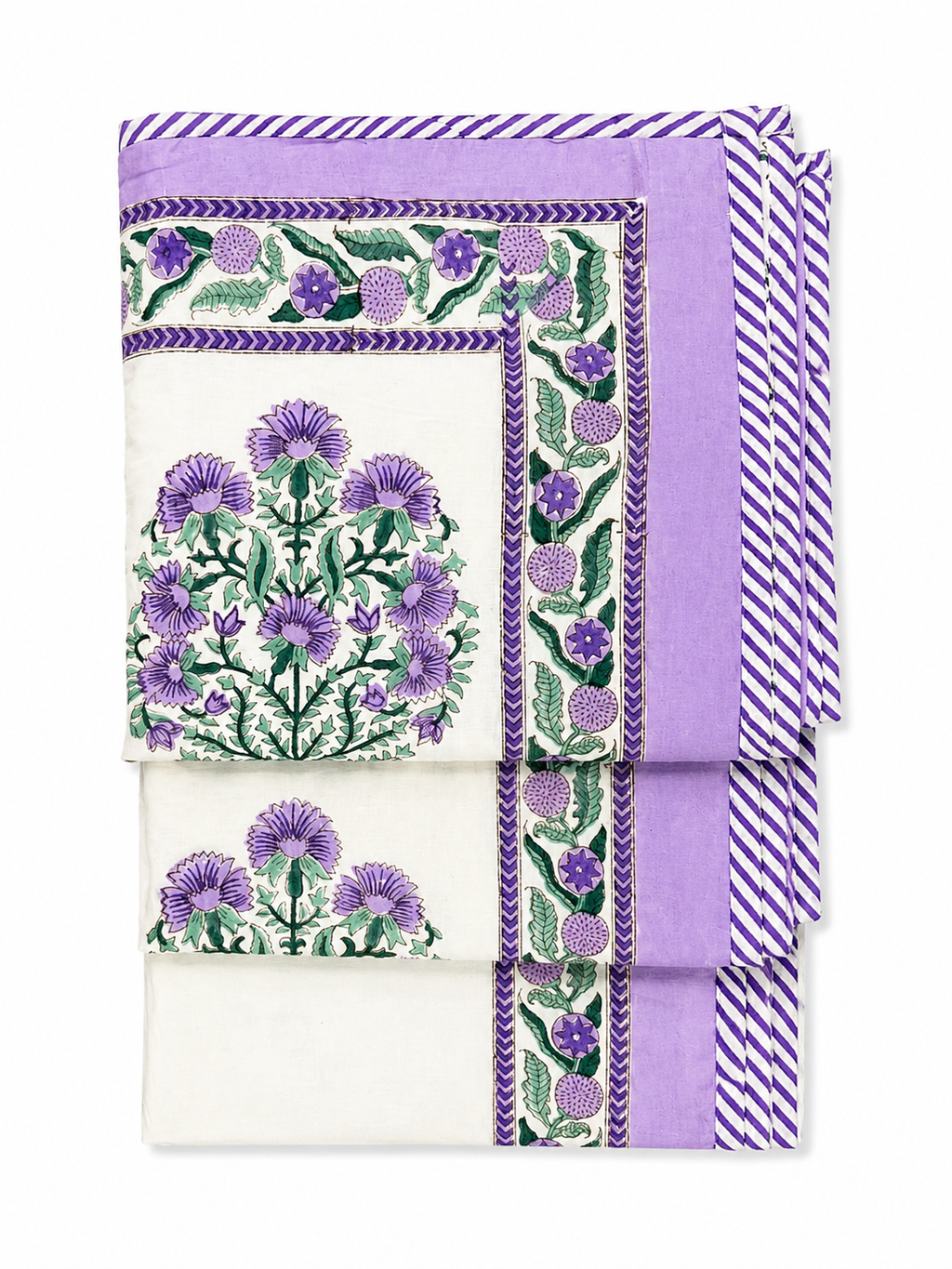 Lavender Blossom Hand Block Print Dohar - Single - Sunesa