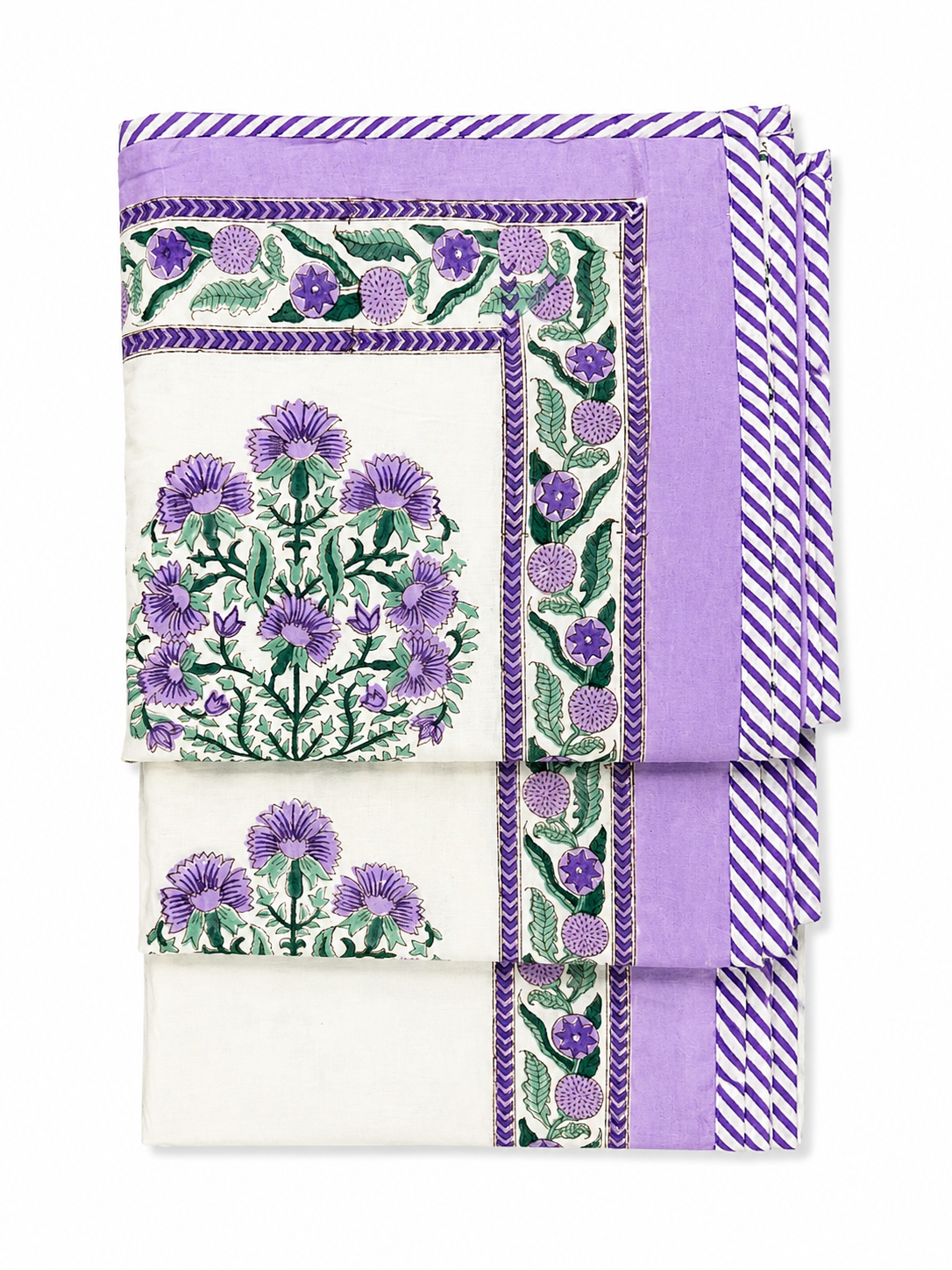Lavender Blossom Hand Block Print Dohar - Single