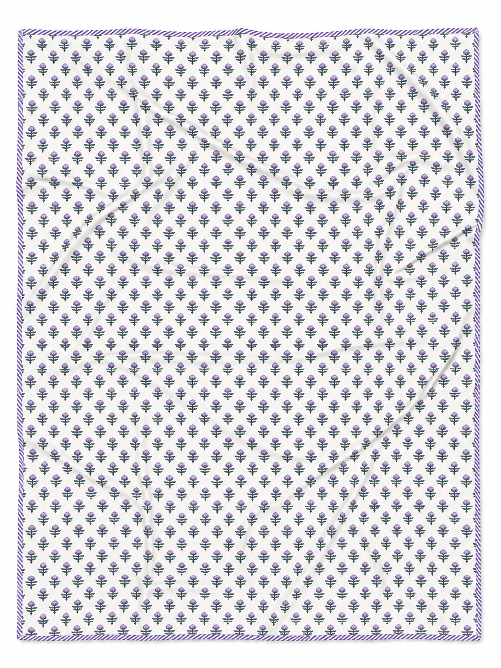 Lavender Blossom Hand Block Print Dohar - Single - Sunesa