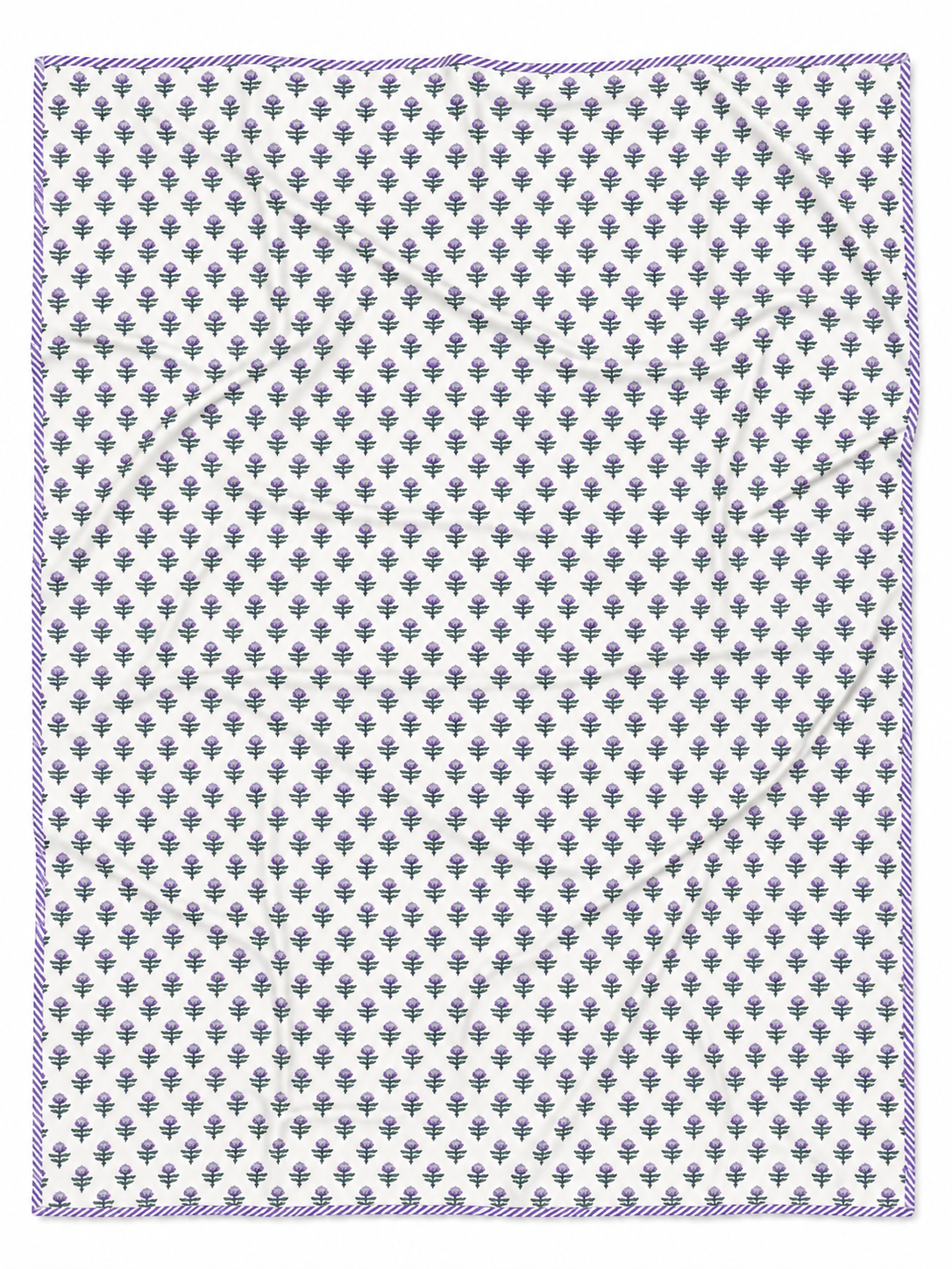 Lavender Blossom Hand Block Print Dohar - Single