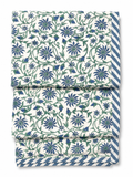 Grey & Blue Floral Hand Block Print Dohar (Single) - Sunesa