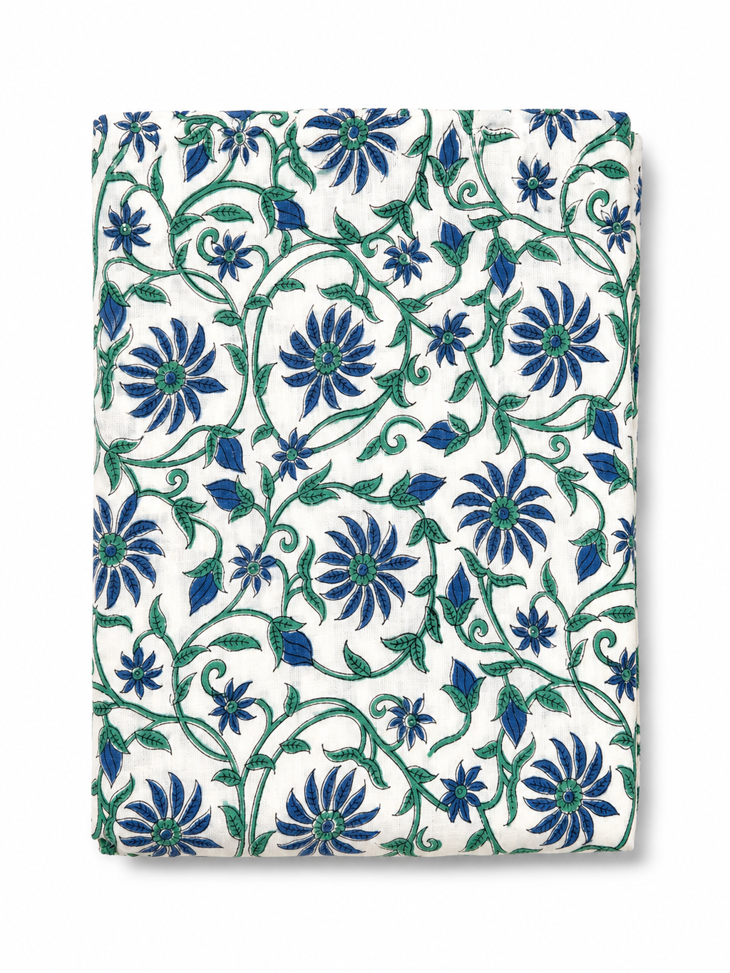 Grey & Blue Floral Hand Block Print Dohar (Single) - Sunesa