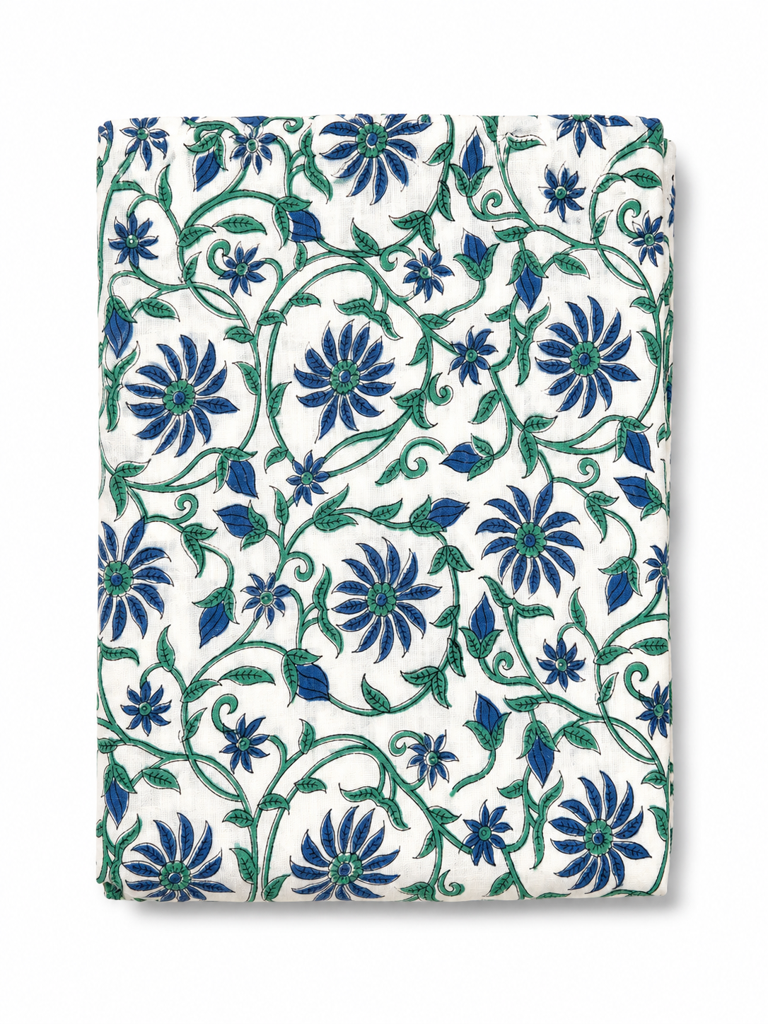 Grey & Blue Floral Hand Block Print Dohar (Single)