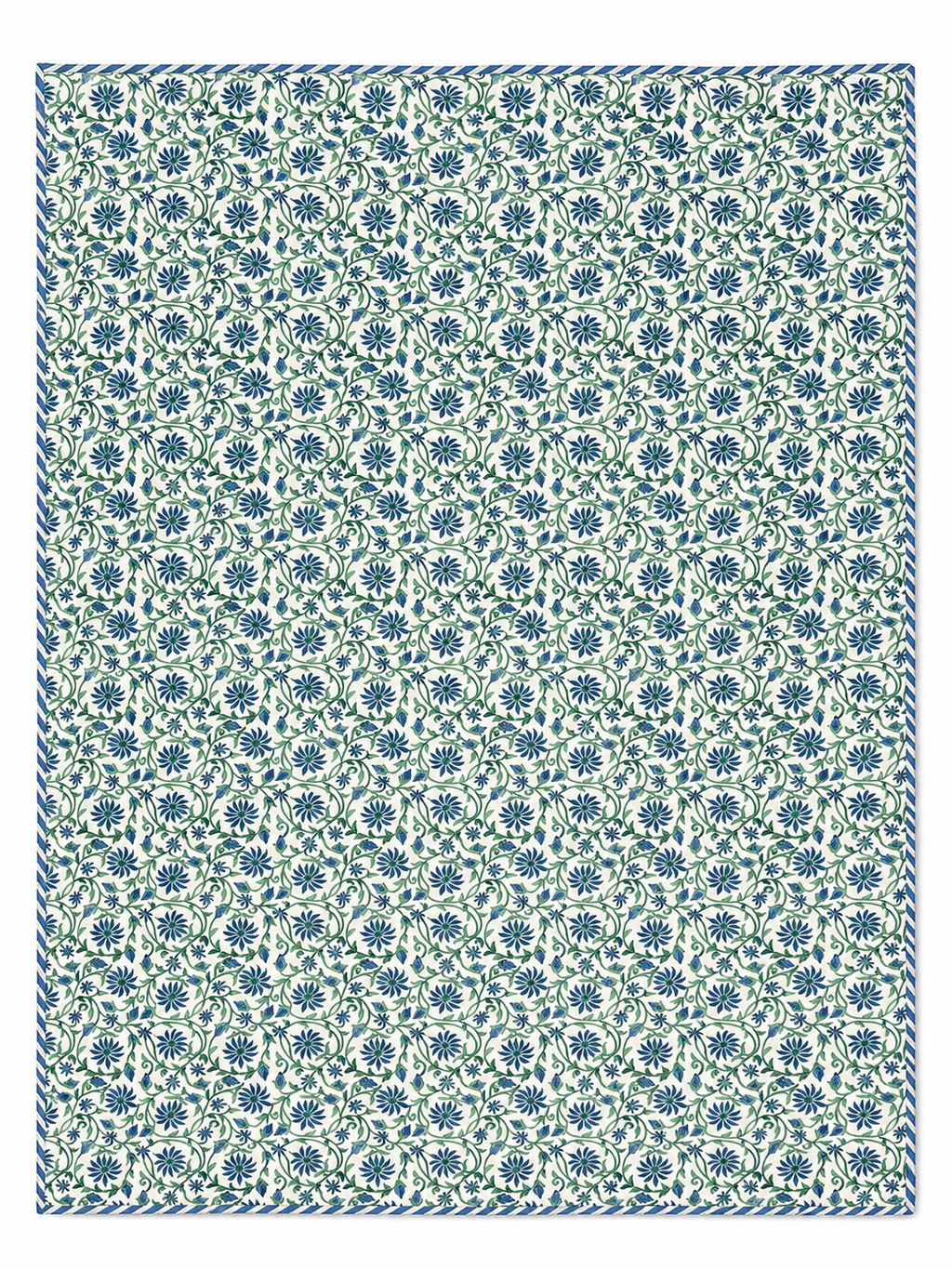Grey & Blue Floral Hand Block Print Dohar (Single) - Sunesa