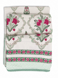 Pink Mughal Garden Hand Block Print Dohar (Single) - Sunesa