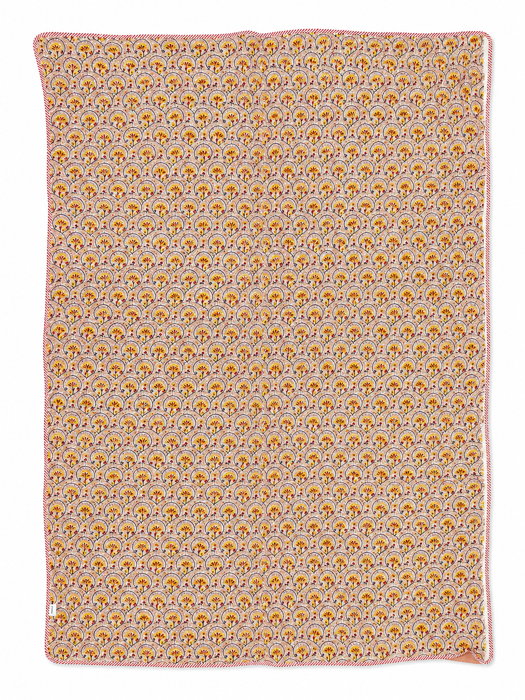 Peach Summer Blossom Hand Block Print Dohar (Single) - Sunesa