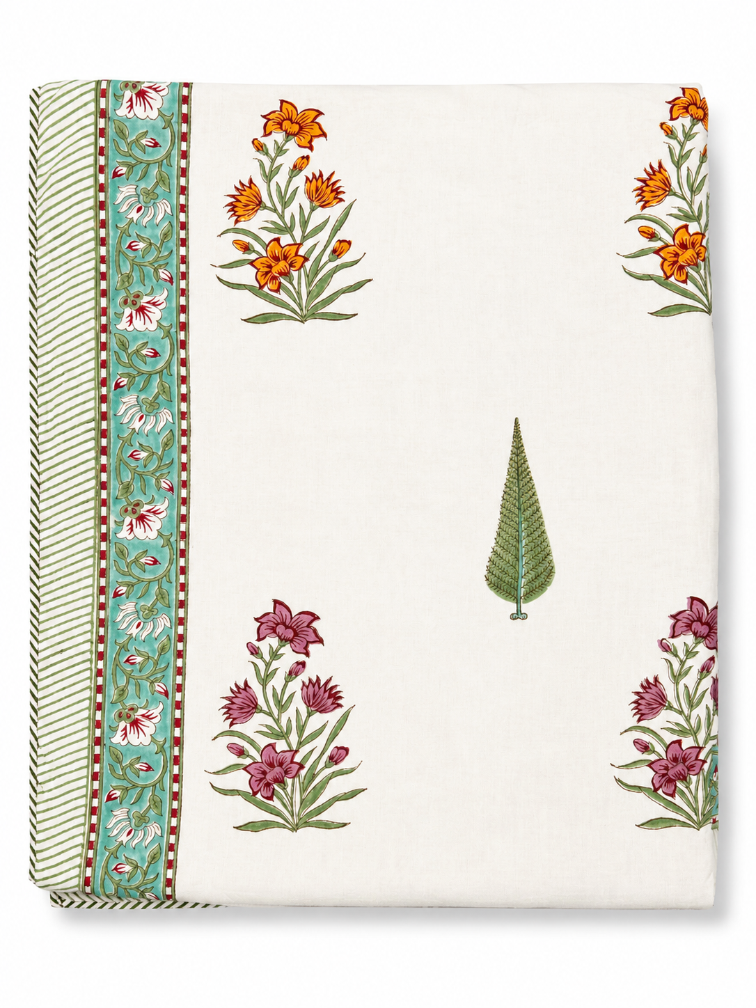 Multicolour Spring Flowers Hand Block Print Dohar (Double)