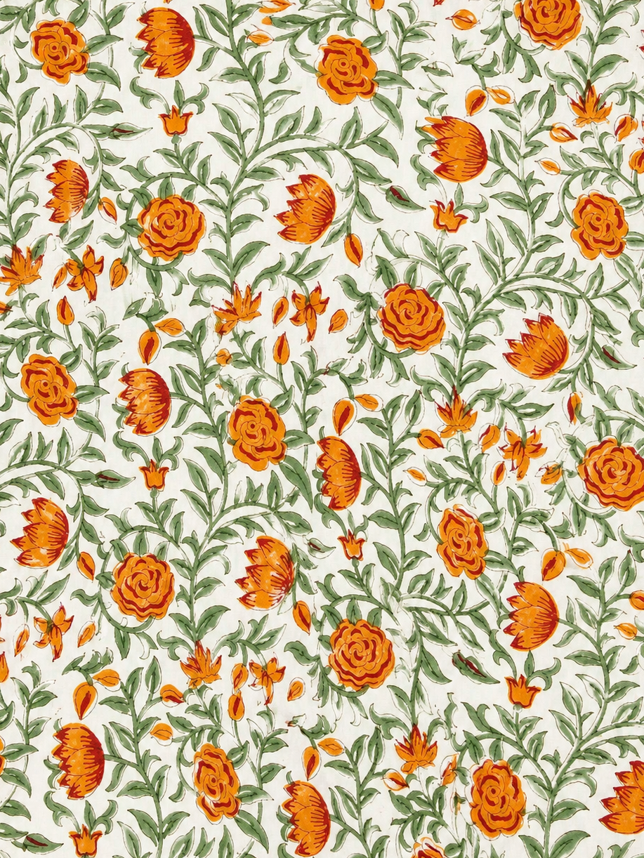 Multicolour Spring Flowers Hand Block Print Dohar (Double)