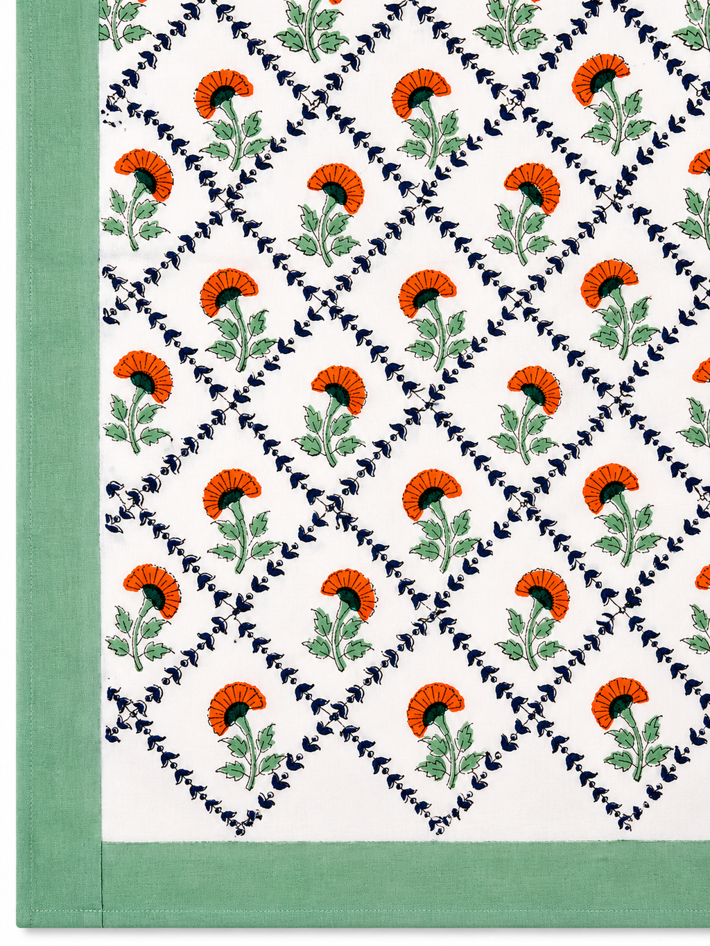 Jaipuri Floral Pastel Hand Block Print Bed Sheet - Sunesa