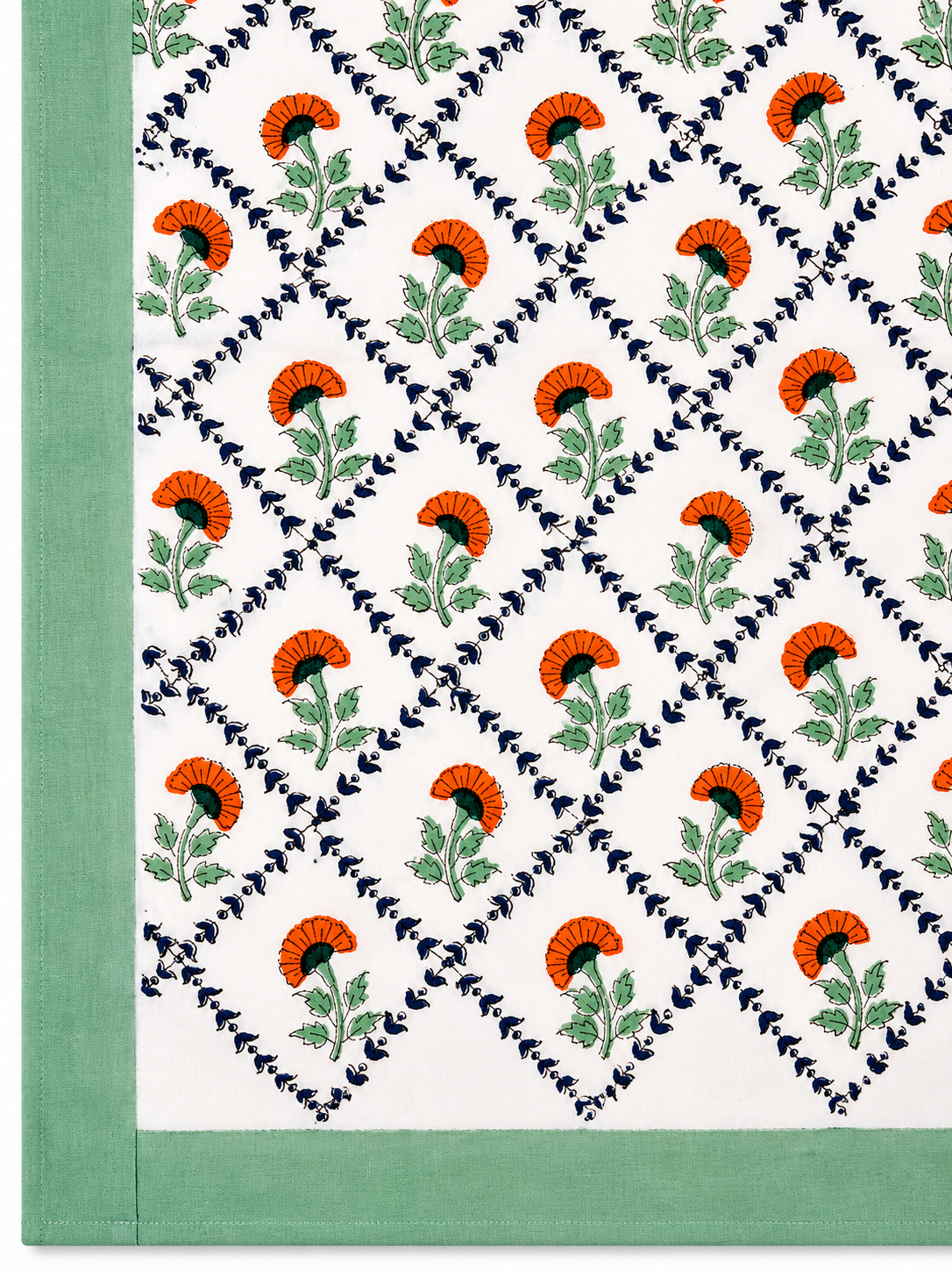 Jaipuri Floral Pastel Hand Block Print Bed Sheet