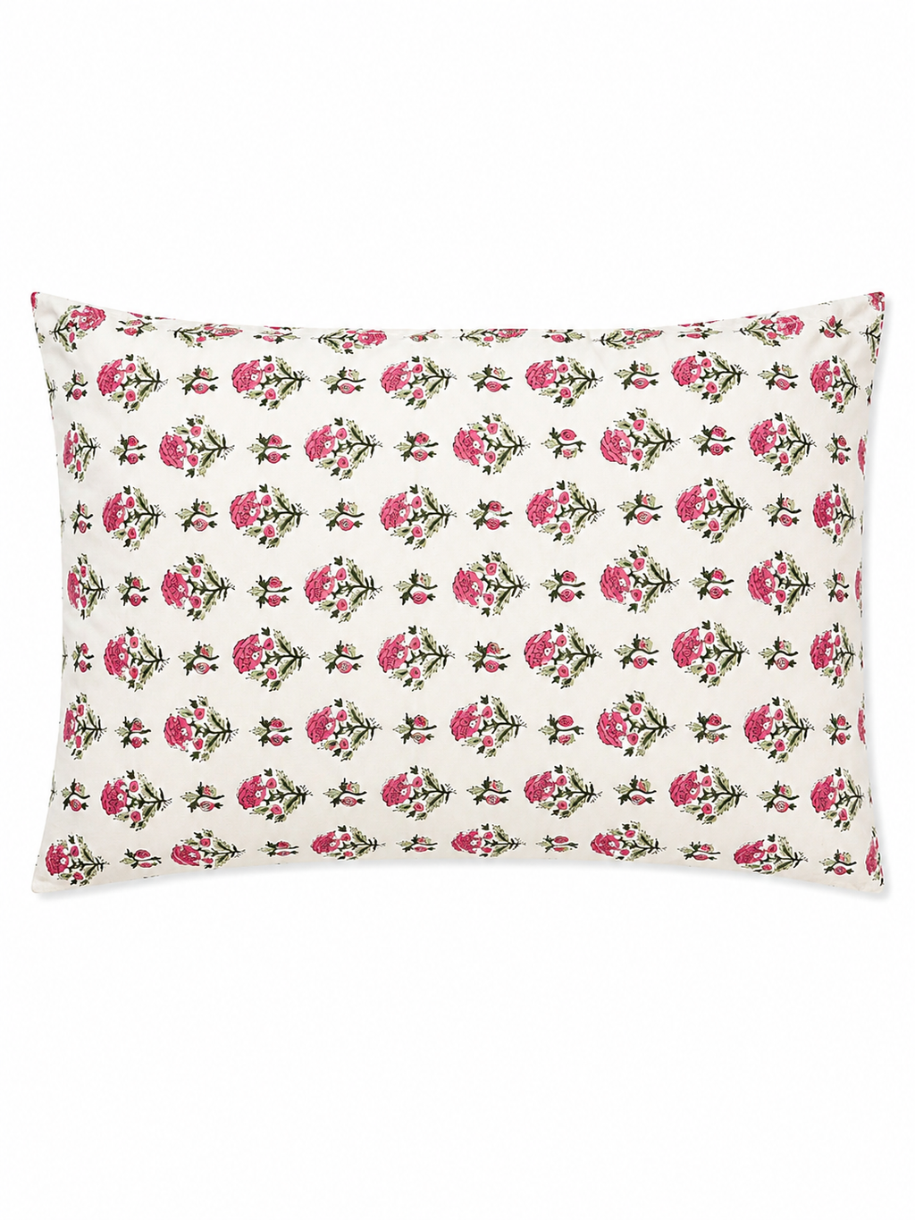 Pink Carnation Hand Block Print Bed Sheet - Sunesa