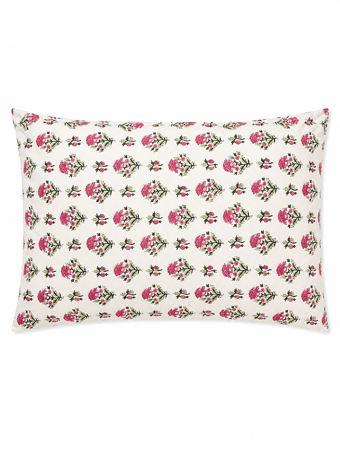 Pink Carnation Hand Block Print Bed Sheet