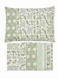 Pastel Green Jaipuri Hand Block Print Bed Sheet - Sunesa