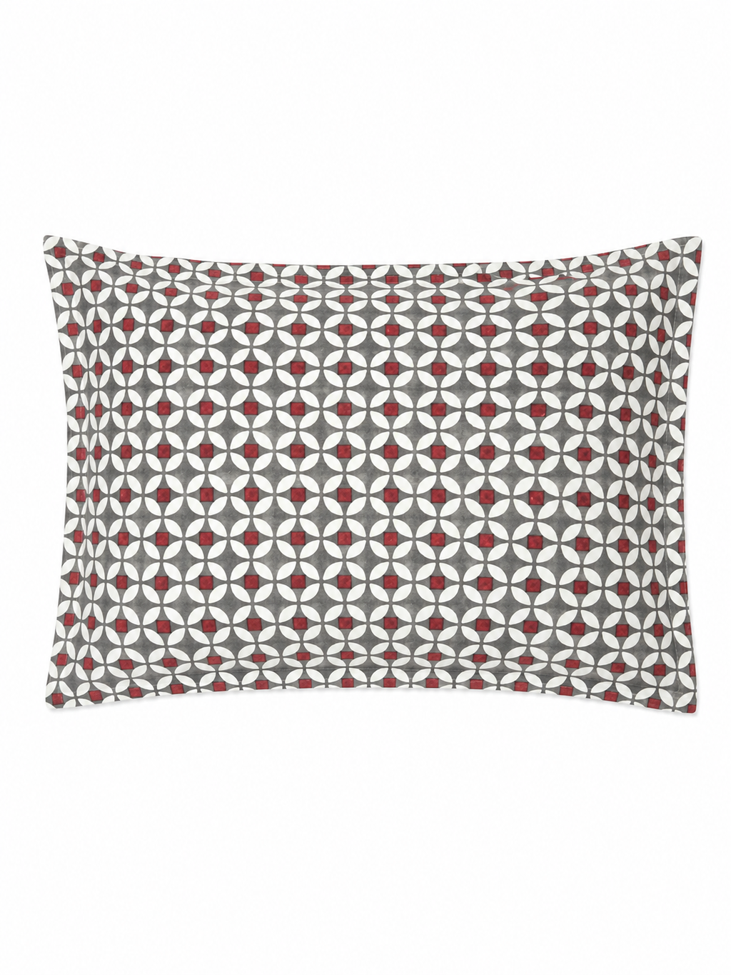 Red & Grey Hand Block Print Bed Sheet - Sunesa