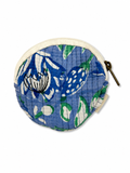 Blue Floral Hand Block Print Coin Purse