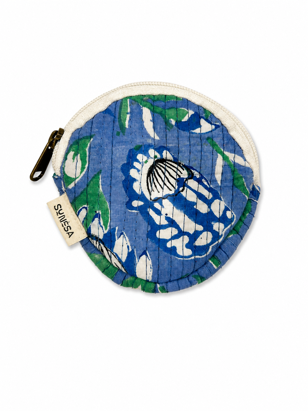 Blue Floral Hand Block Print Coin Purse