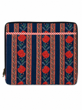 Red Roses On Blue Hand Block Print Laptop Sleeve - Sunesa