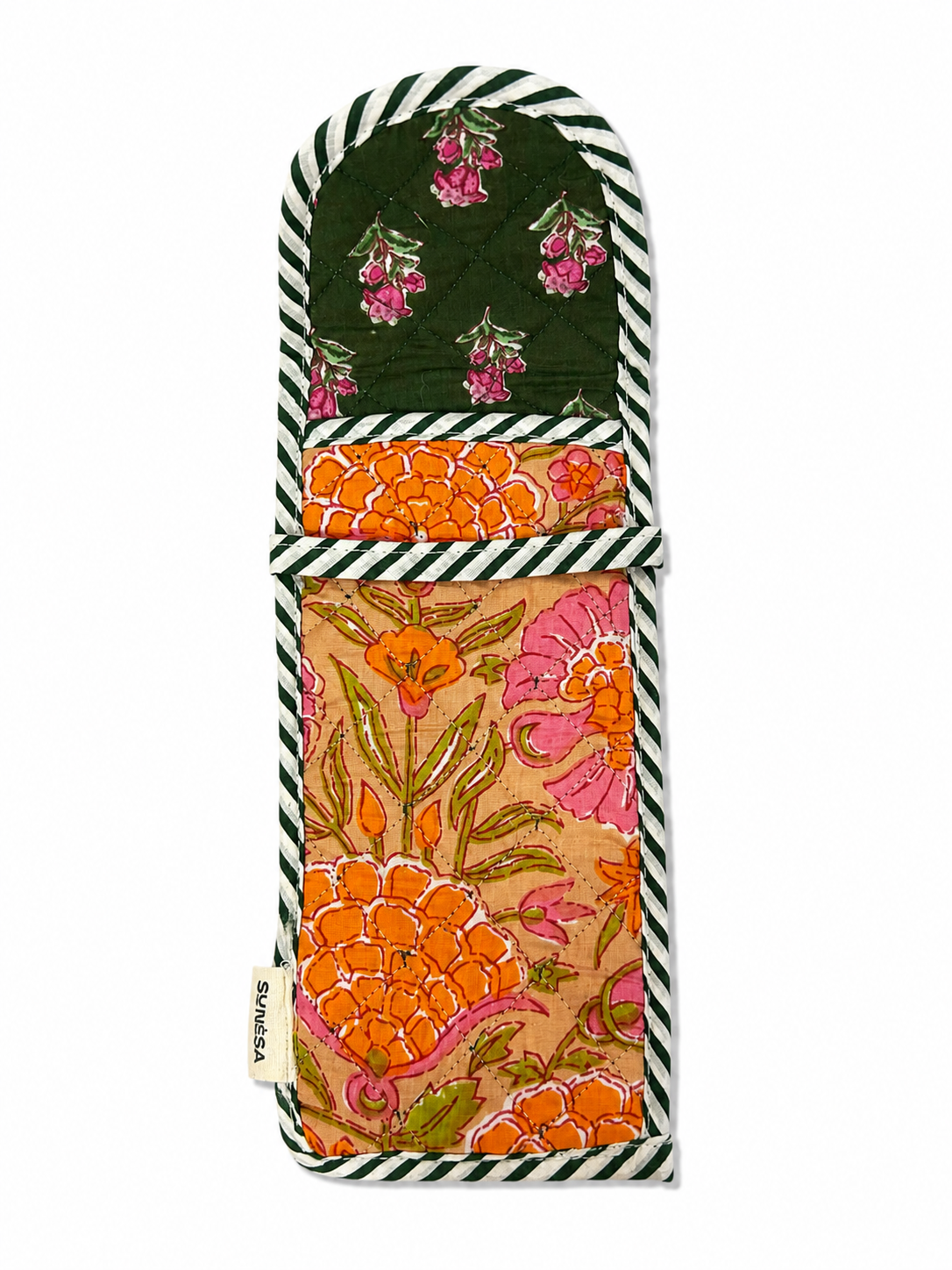 Orange Blossom Hand Block Print Glasses Case