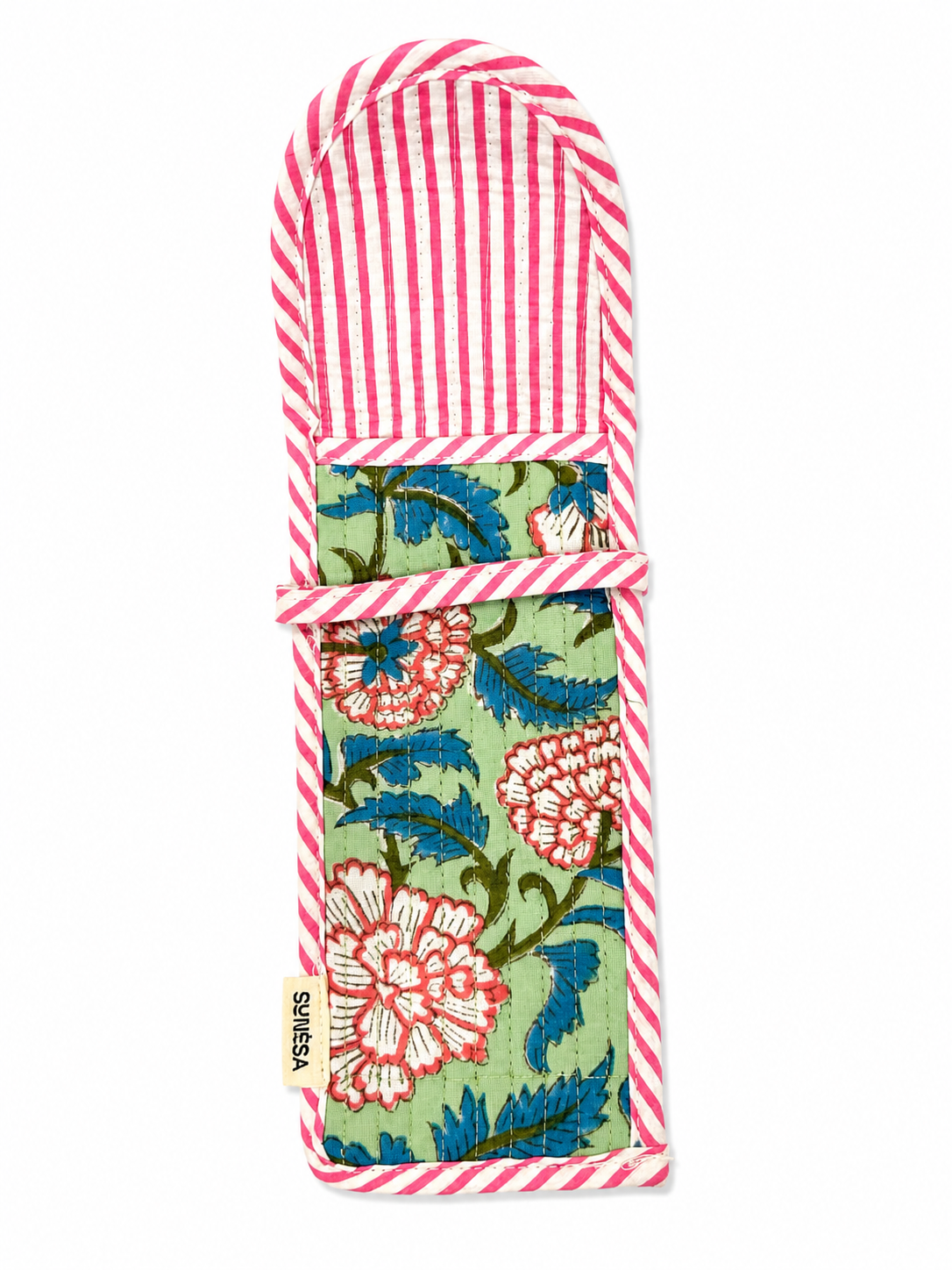 Green Mint Hand Block Print Glasses Case