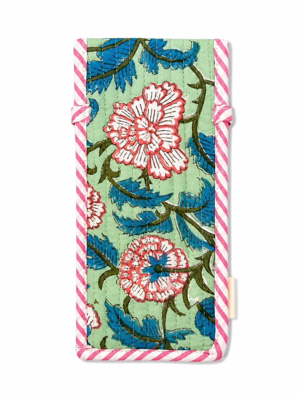 Green Mint Hand Block Print Glasses Case - Sunesa
