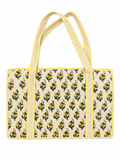 Yellow Hibiscus Hand Block Print Large Tote - Sunesa
