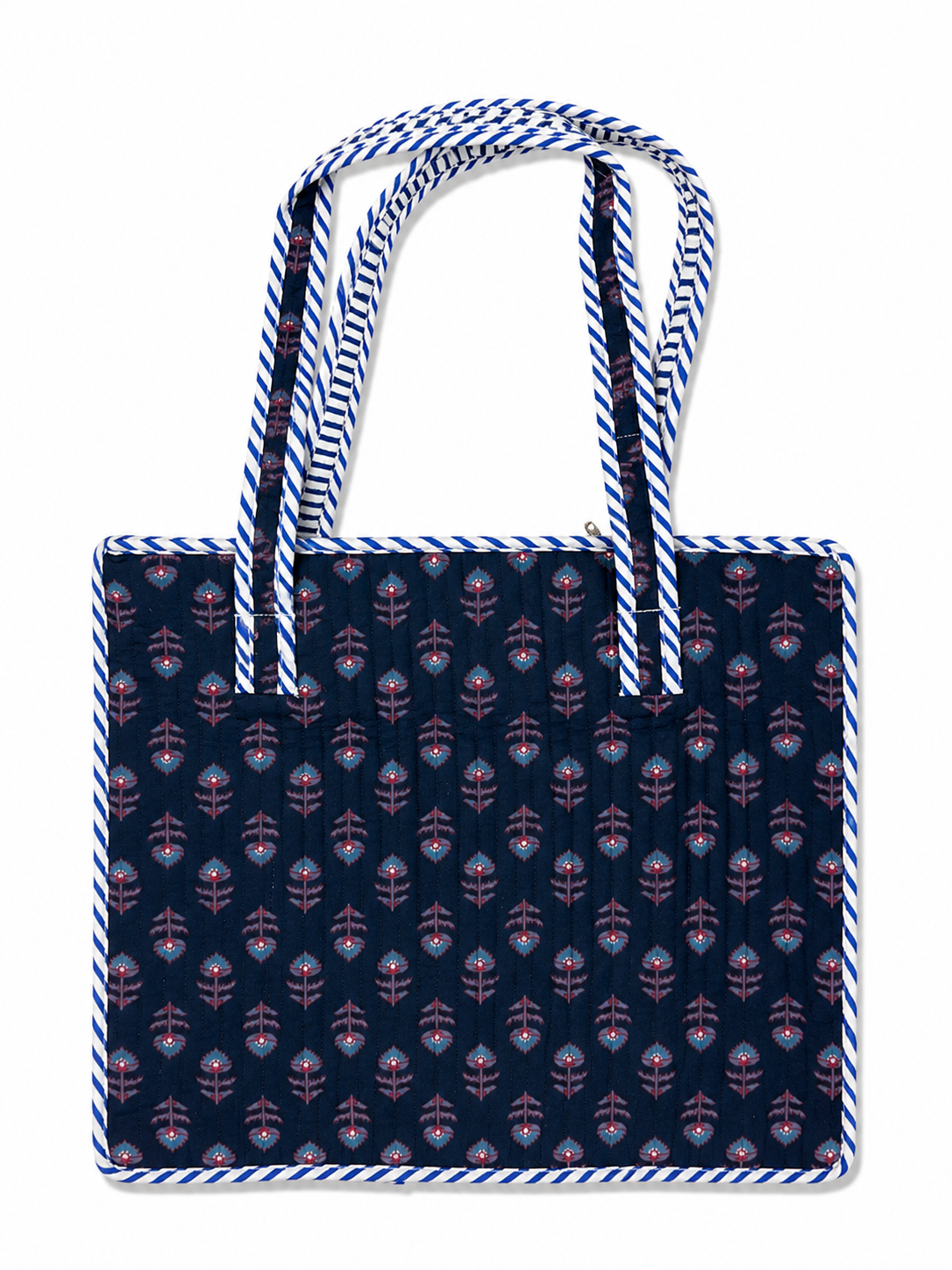 Dark Blue Hand Block Print Small Tote