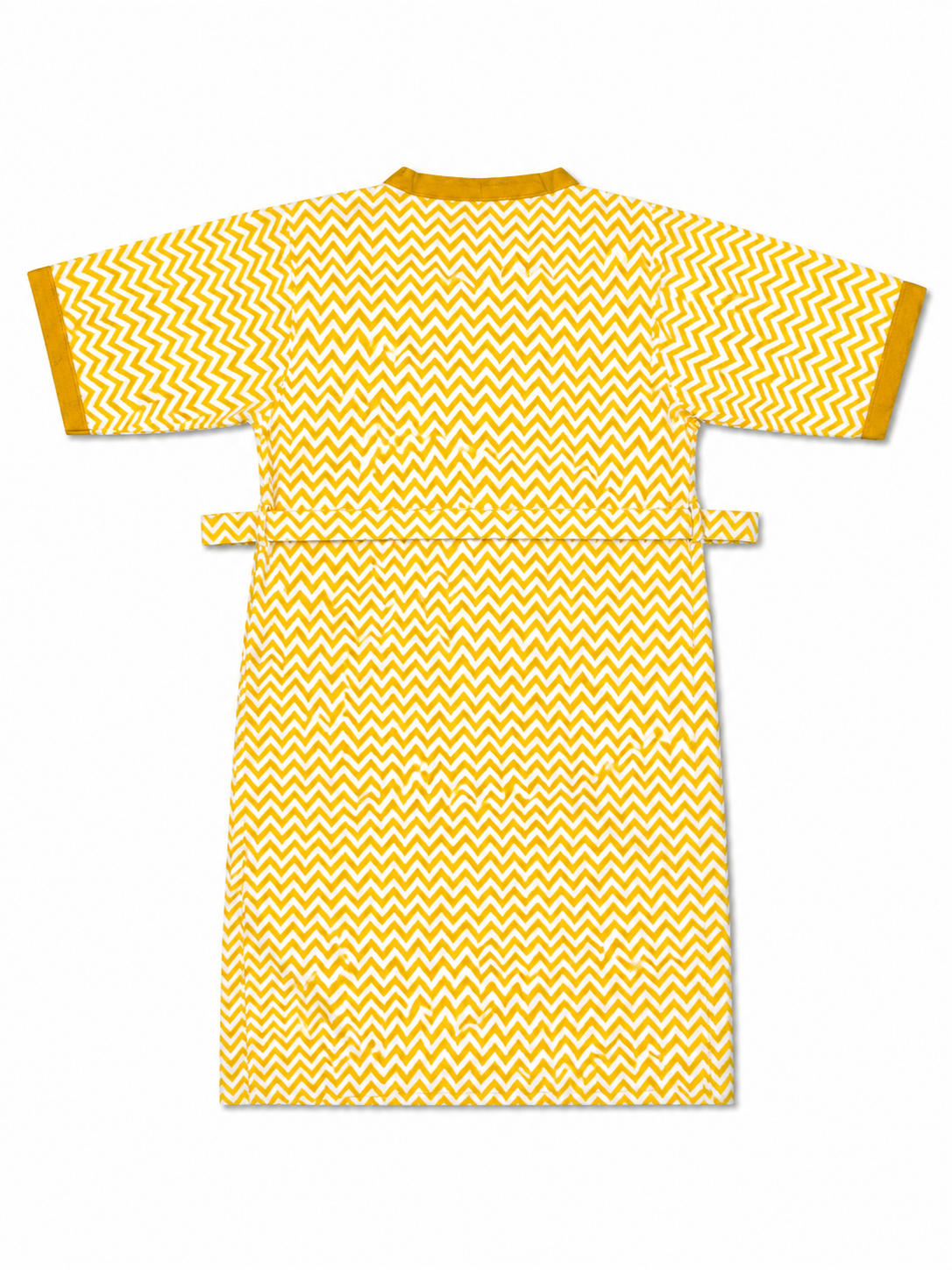 Yellow and White Chevron Bathrobe