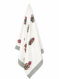 Rose & Tulip Hand Block Print Towel - Sunesa