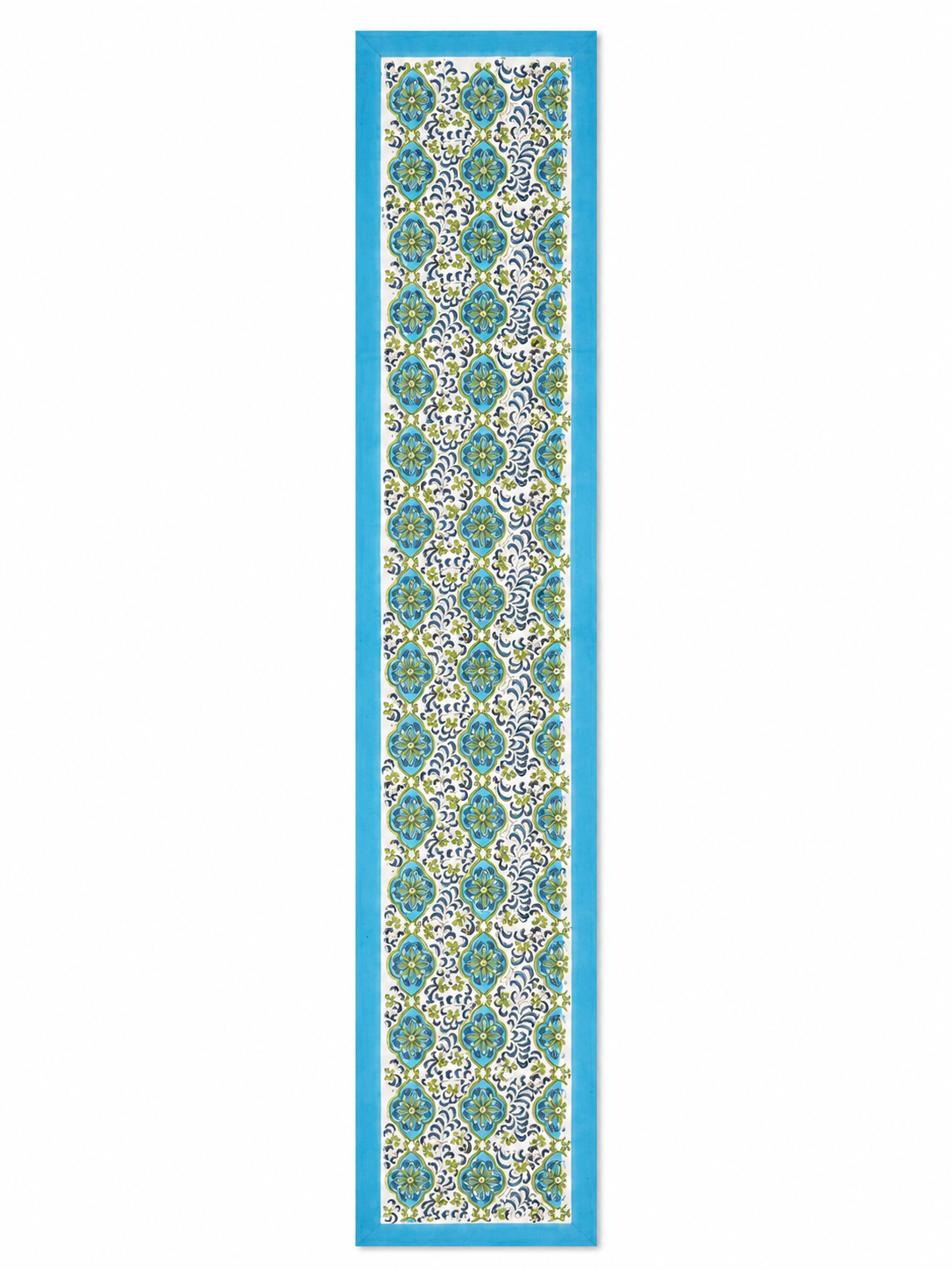 Blue & Green Hand Block Print Table Runner