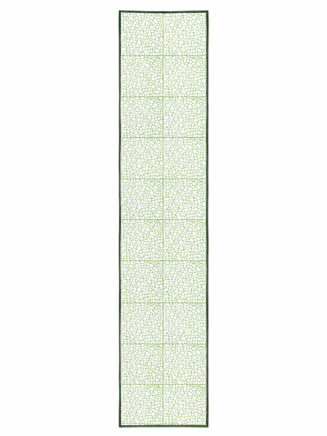 Green & White Hand Block Print Table Runner
