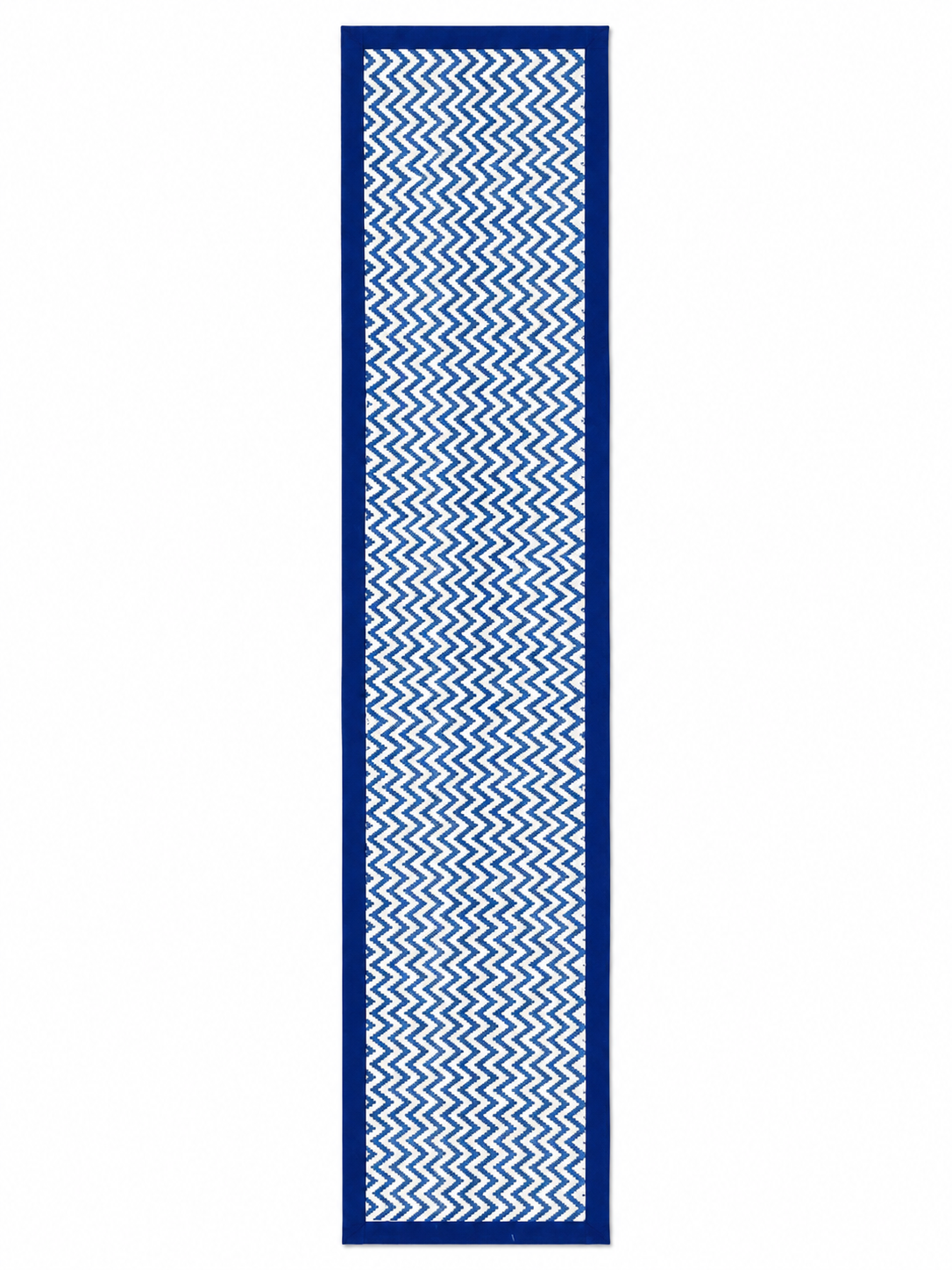 Blue Chevron Hand Block Print Table Runner