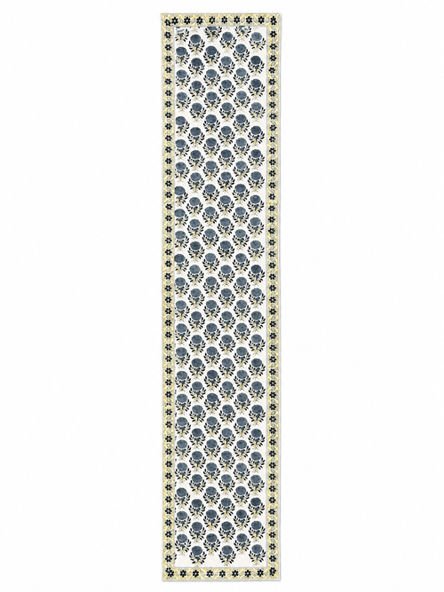 Blue & Yellow Hand Block Print Table Runner - Sunesa