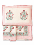 Dusty Pink TNT Cotton Hand Block Print Bed Cover - Sunesa