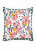 Hibiscus Floral Hand Block Print Cushion Cover - Sunesa