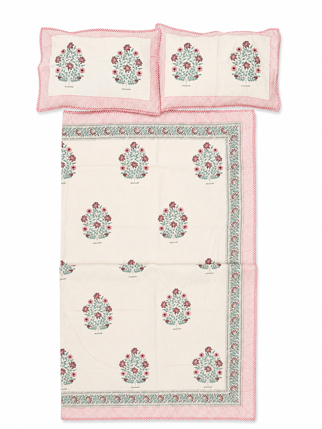 Dusty Pink TNT Cotton Hand Block Print Bed Cover