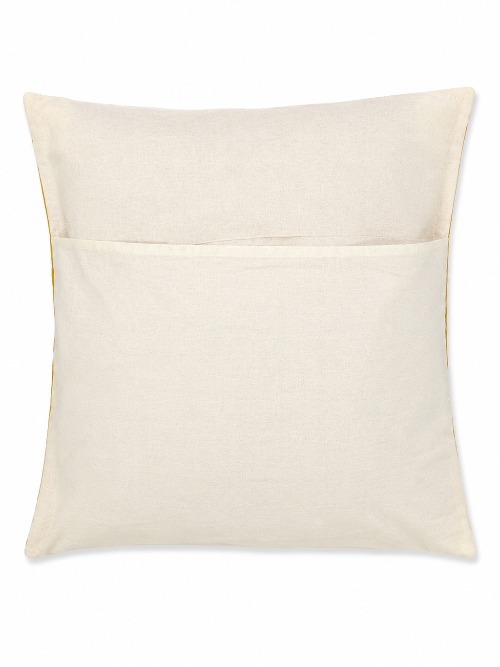 Yellow Floral Hand Block Print Cushion Cover - Sunesa