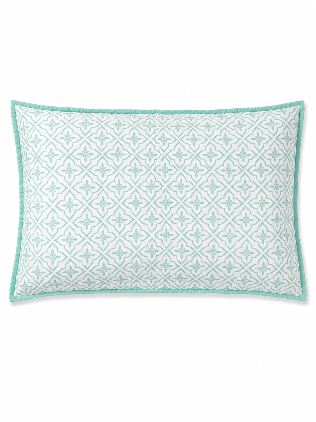 Red Floral & Sage Green Hand Block Print Bed Cover - Sunesa
