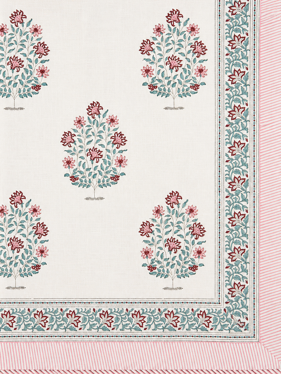 Dusty Pink TNT Cotton Hand Block Print Bed Cover