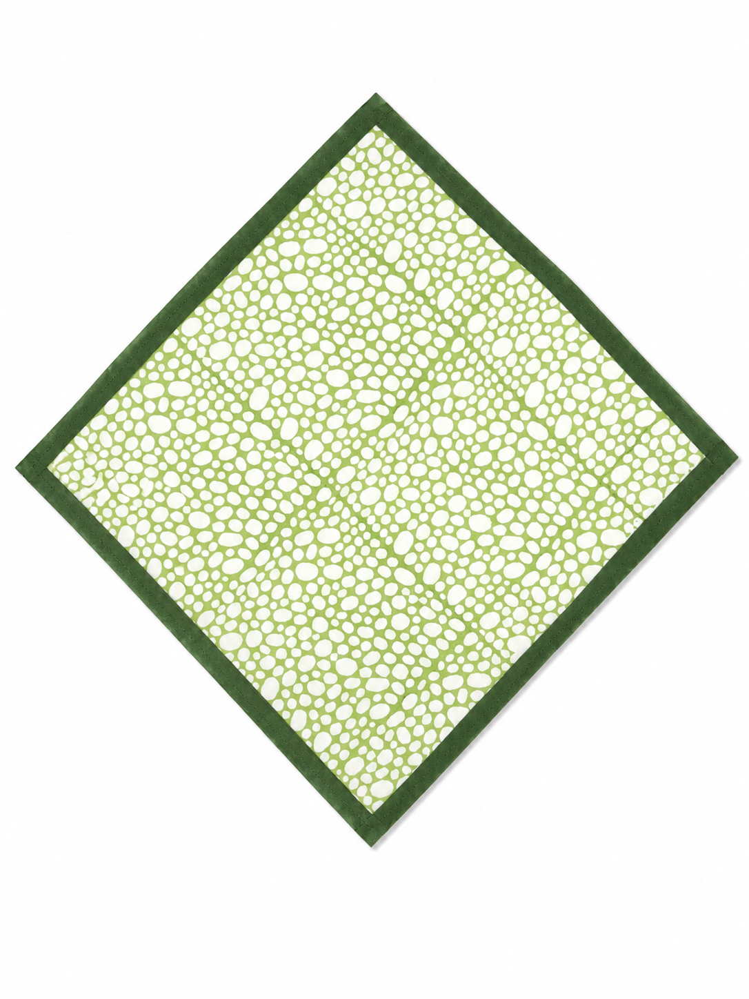 Green & White Hand Block Print Table Set