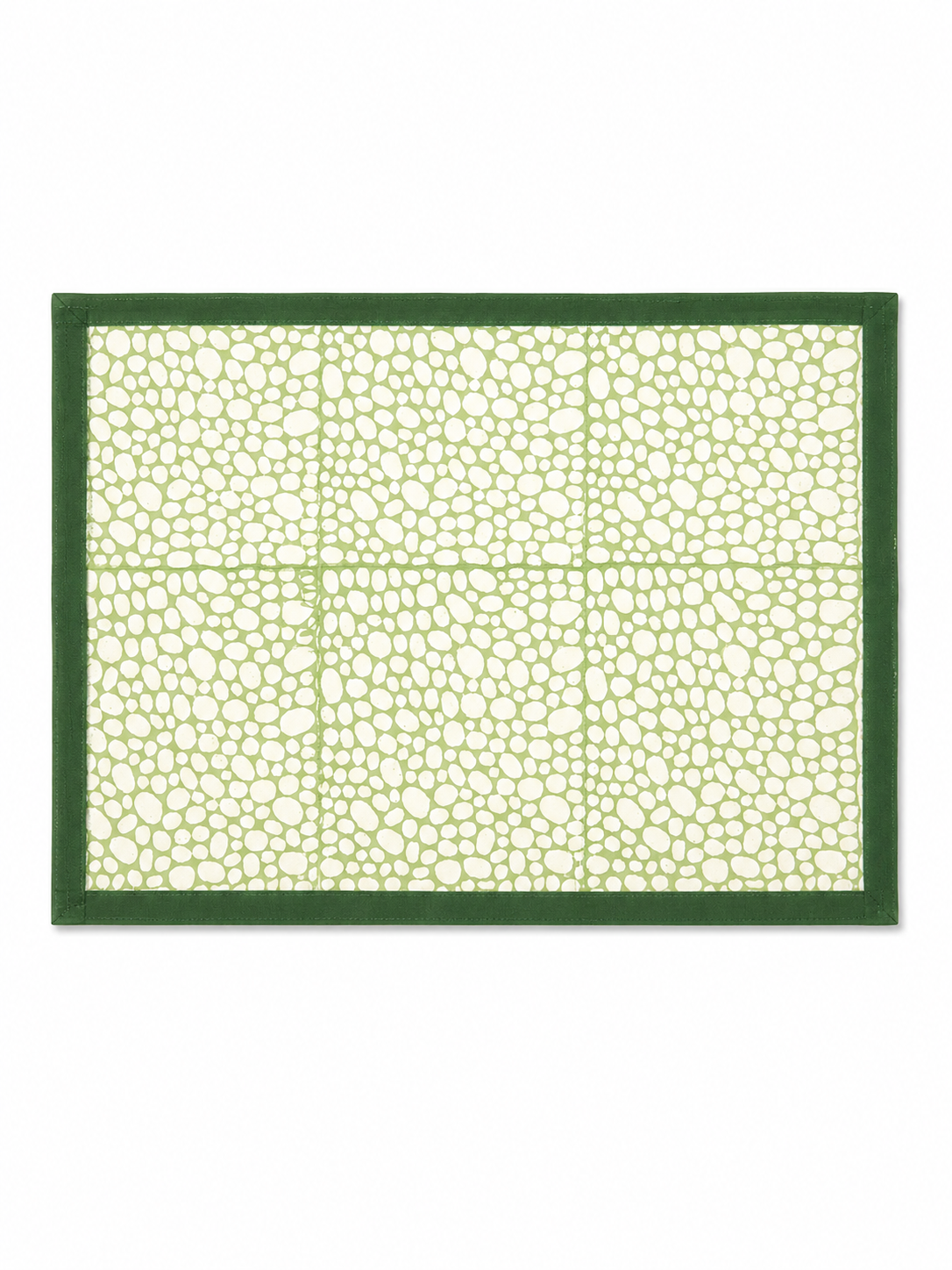 Green & White Hand Block Print Table Set