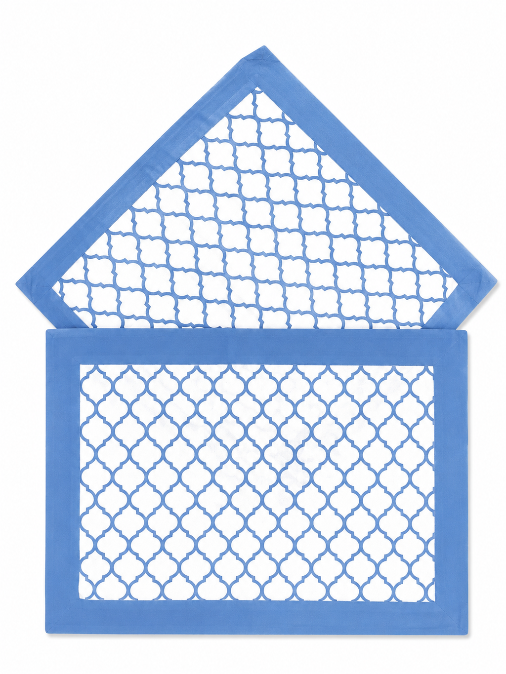 Blue Geometric Hand Block Print Table Set