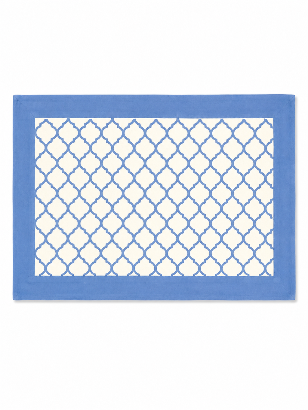 Blue Geometric Hand Block Print Table Set
